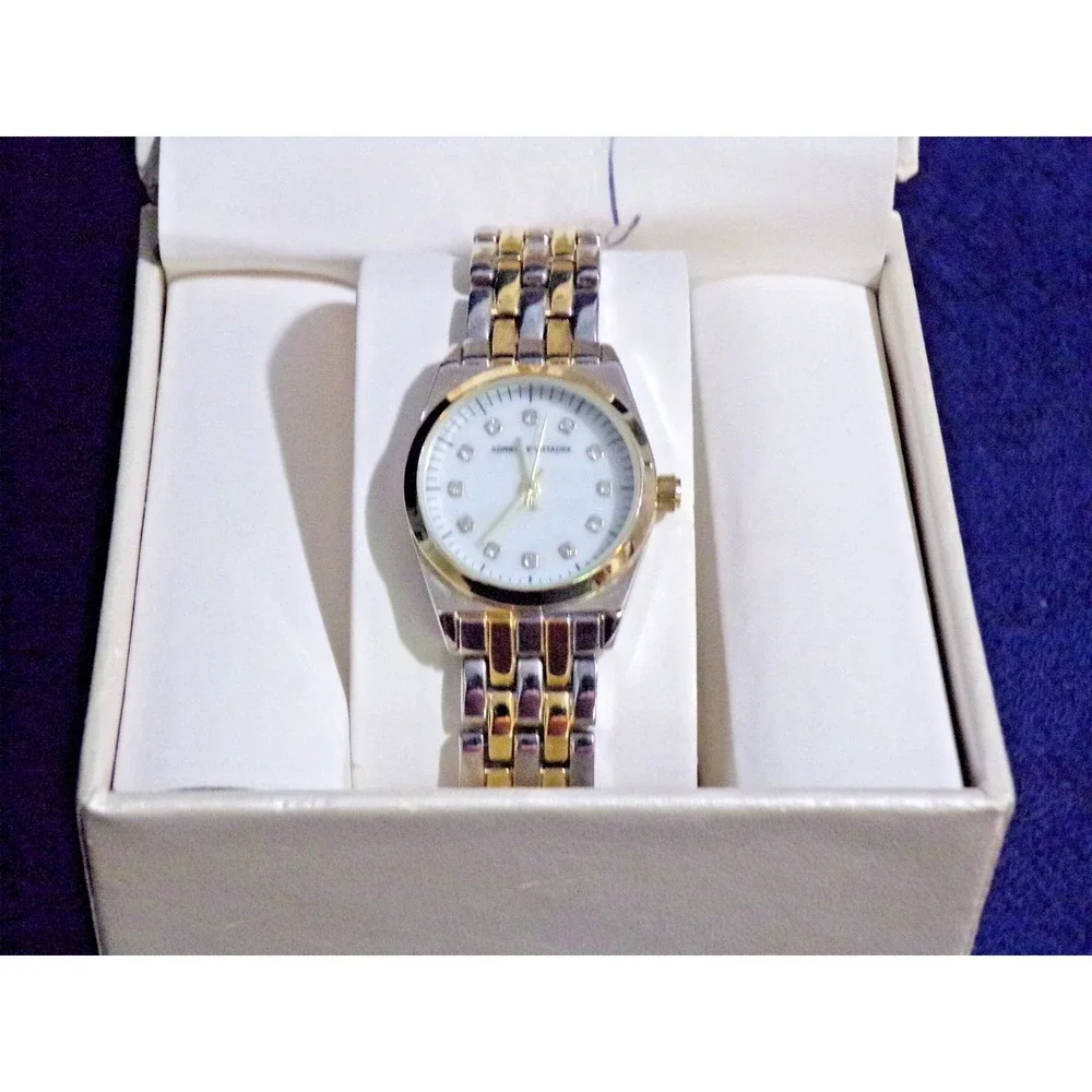 Adrienne Vittadin 2 Tone‎ 12 Rhinestone Women's Watch 7